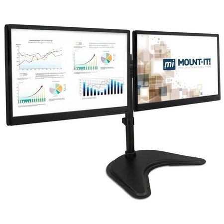 NO SLIP BATHTUB Mount-It MI-1781 20-27 in. Dual Monitor Desk Stand; Black MI-1781